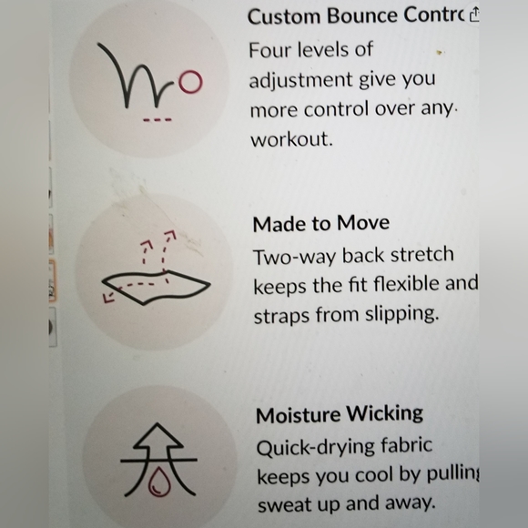 NWOT GLAMORISE DOUBLE LAYER CUSTOM CONTROL SPORTS BRA - Picture 10 of 13